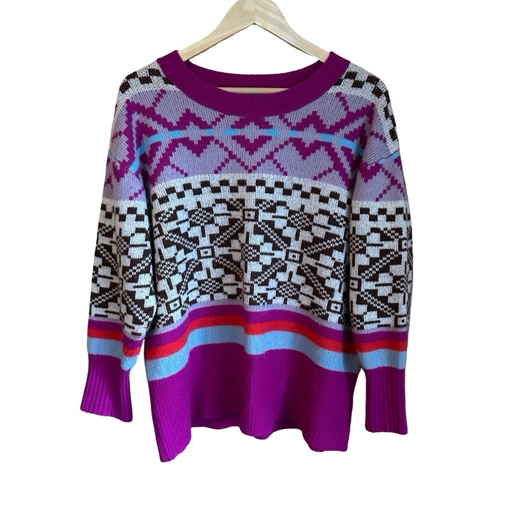 Free People Cashmere Let’s Do Brunch Oversized Crewneck Tunic Sweater XS - Picture 2 of 13